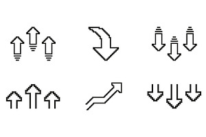Pixel Art Arrow Icon Set, an Object Illustration by Gentle Studio
