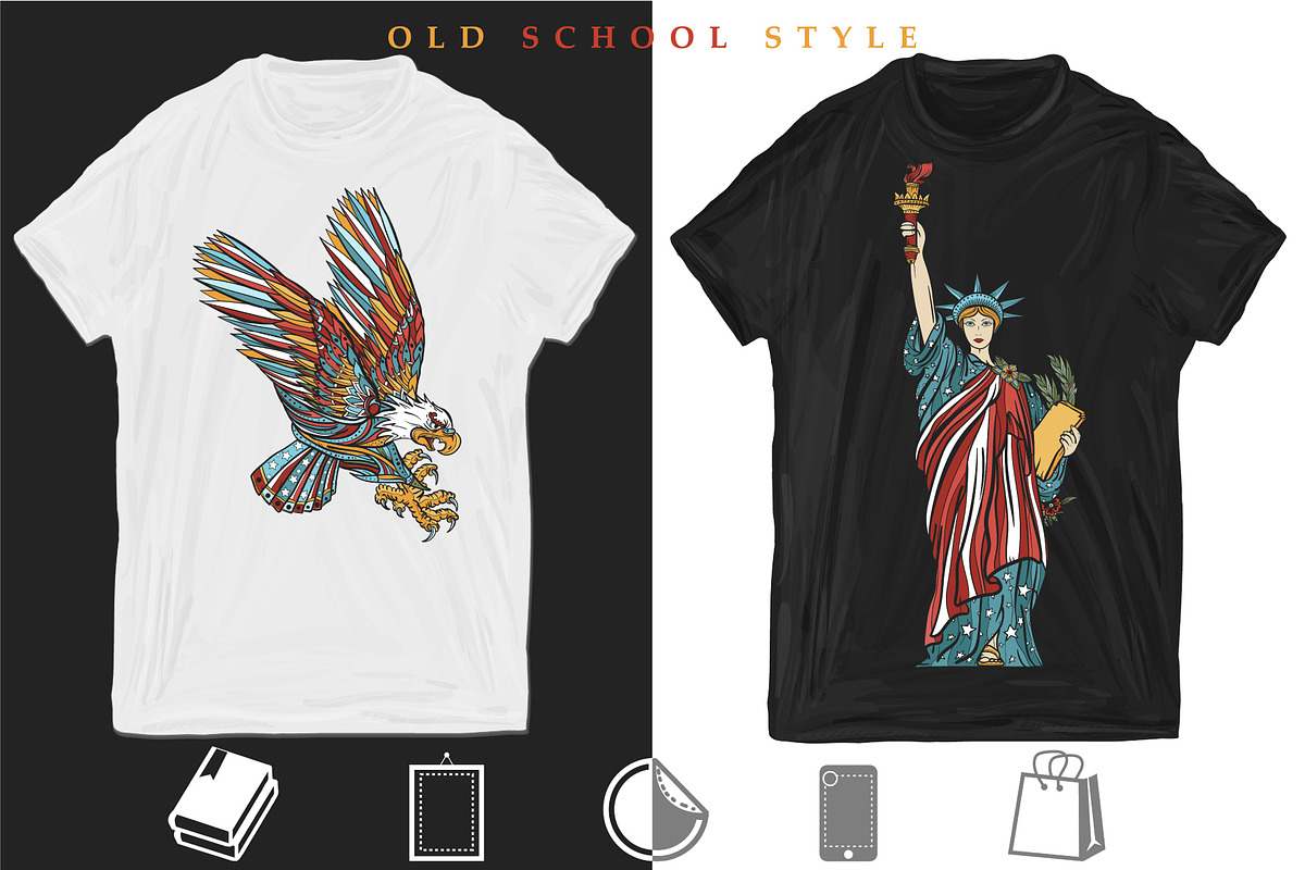 USA old school tattoo, a Background Graphic by intueri (Photo 8 of 8)