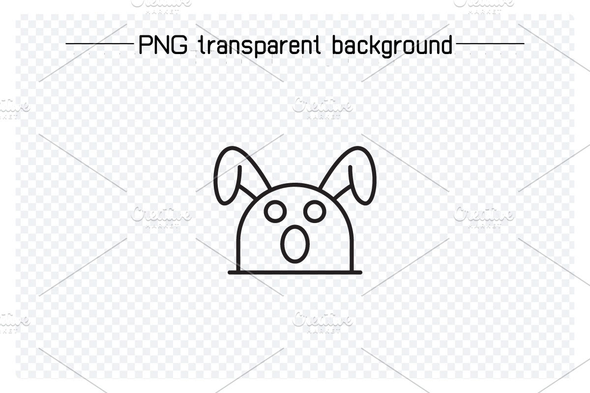 Yawning and Amazed Rabbit Emojis Set, an Outline Icon by Designfour (Photo 3 of 7)