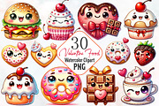 Kawaii sweet valentine food clipart, an Illustration by RobertsArt (Thumbnail 1 of 7)