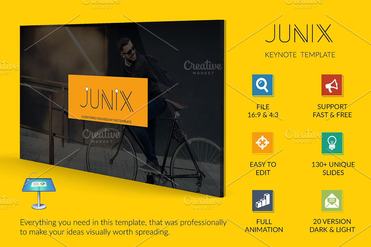 Junix Keynote Presentation Template, a Presentation Template by UniqueStudio (Photo 1 of 13)