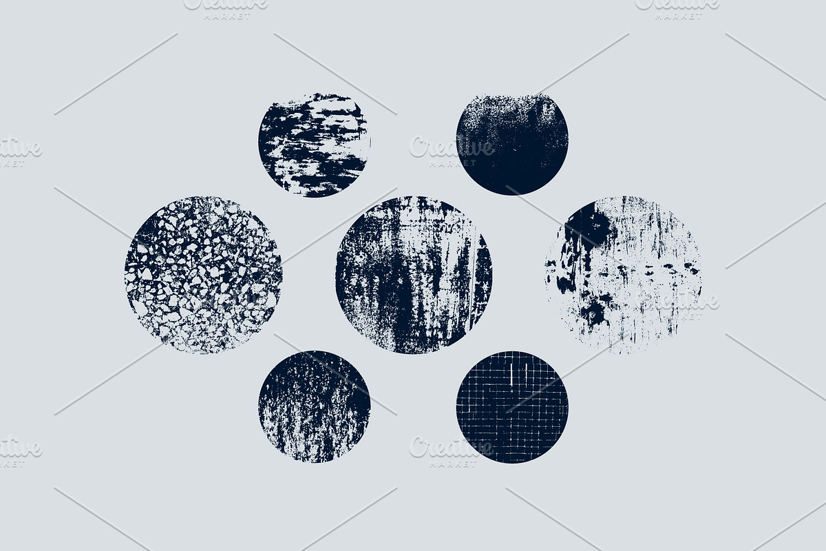 Vector grunge round textures set., a Texture Graphic by PoPaShop (Photo 4 of 6)