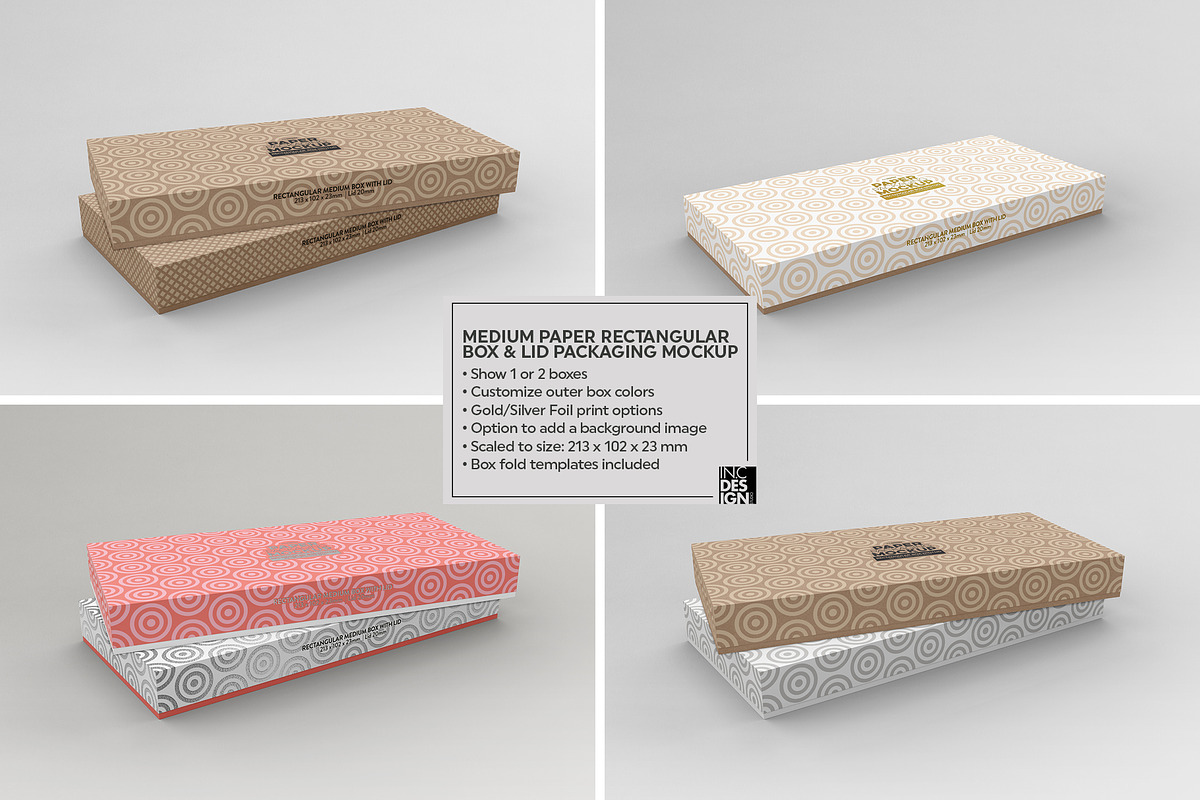 MediumRectangle Paper Box&Lid Mockup, a Cups & Container Mockup by INCDesign (Photo 6 of 7)