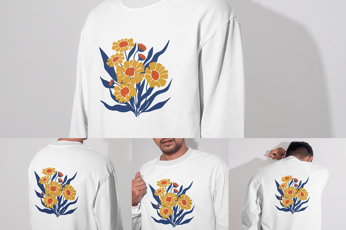 Retro Floral T-Shirt Design, an Object Illustration by Ahluva Studio (Photo 1 of 6)