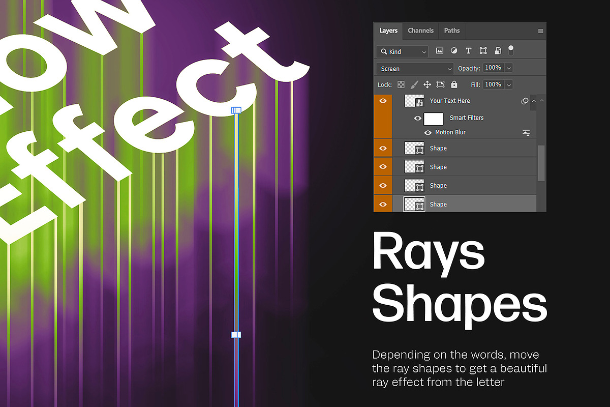 Rays Glow Text Effect, a Layer Style Add-On by Milka (Photo 4 of 7)