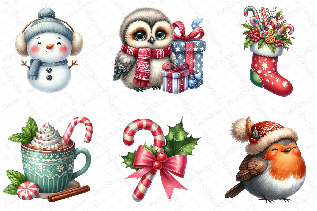 Cute Christmas Clipart, an Illustration by DreamPrint404 (Photo 3 of 4)