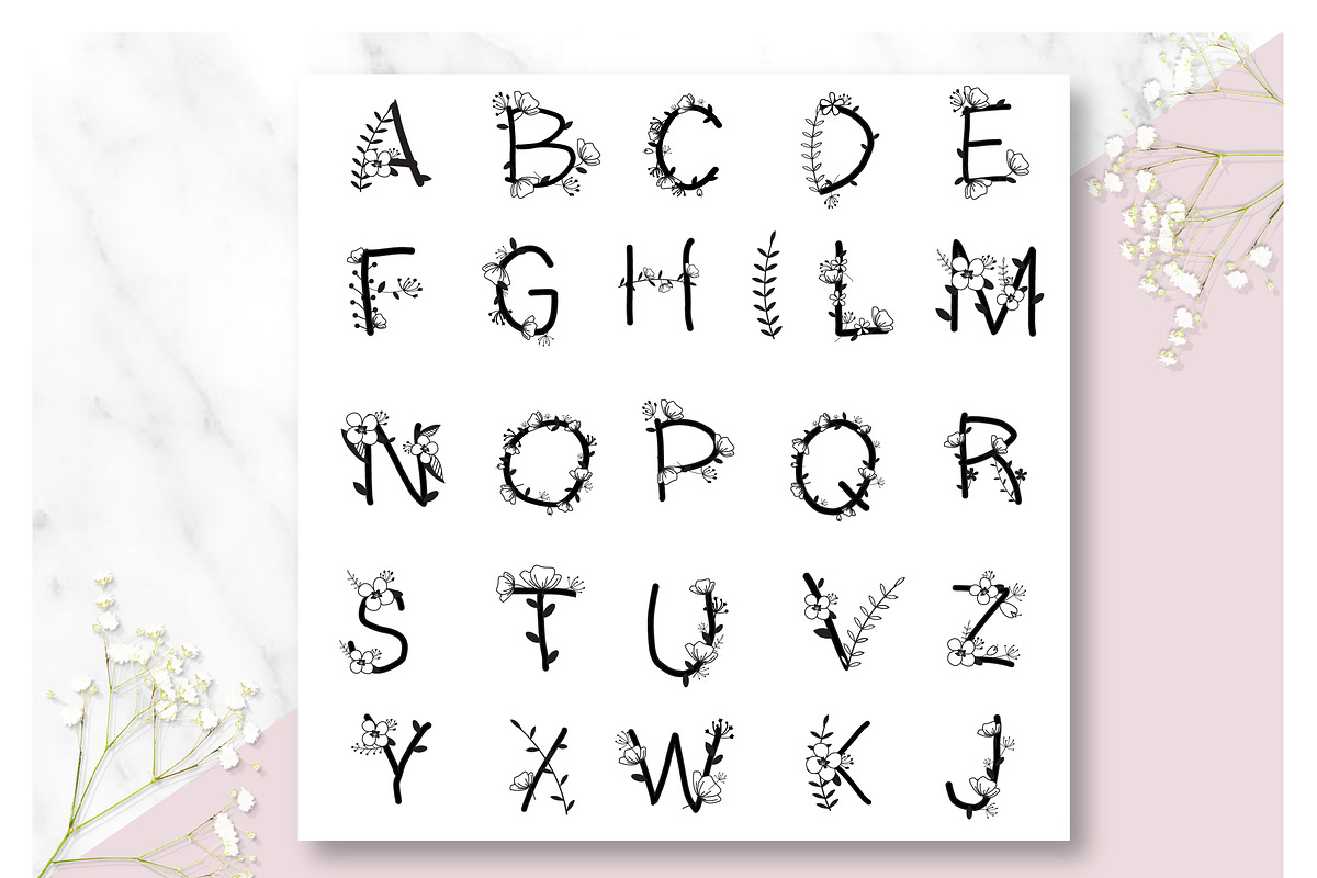 Floral Alphabet & Logos, a Branding & Logo Template by garu1987 (Photo 3 of 3)