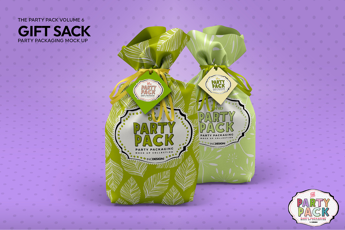 Party Gift Sack Packaging Mockup, a Product Mockup by INCDesign (Photo 5 of 7)