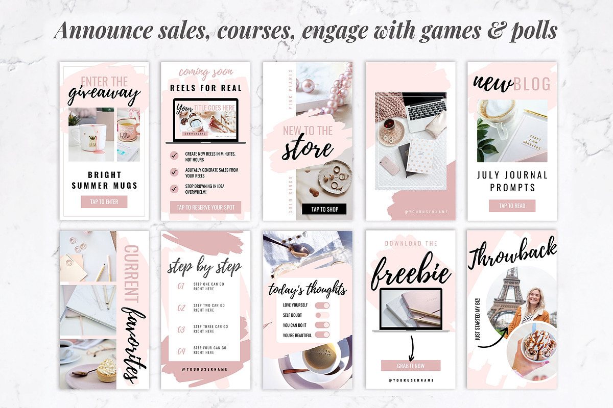 Instagram Stories for Canva | Blush, a Social Media Template by Thirty One Palms Studio (Photo 4 of 9)
