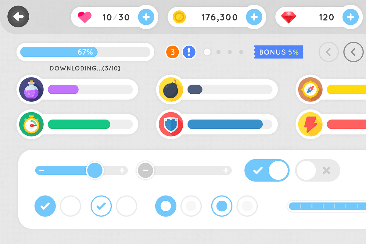 GUI - Simple Round, an UI Kit Template by LAYERLAB (Photo 19 of 26)