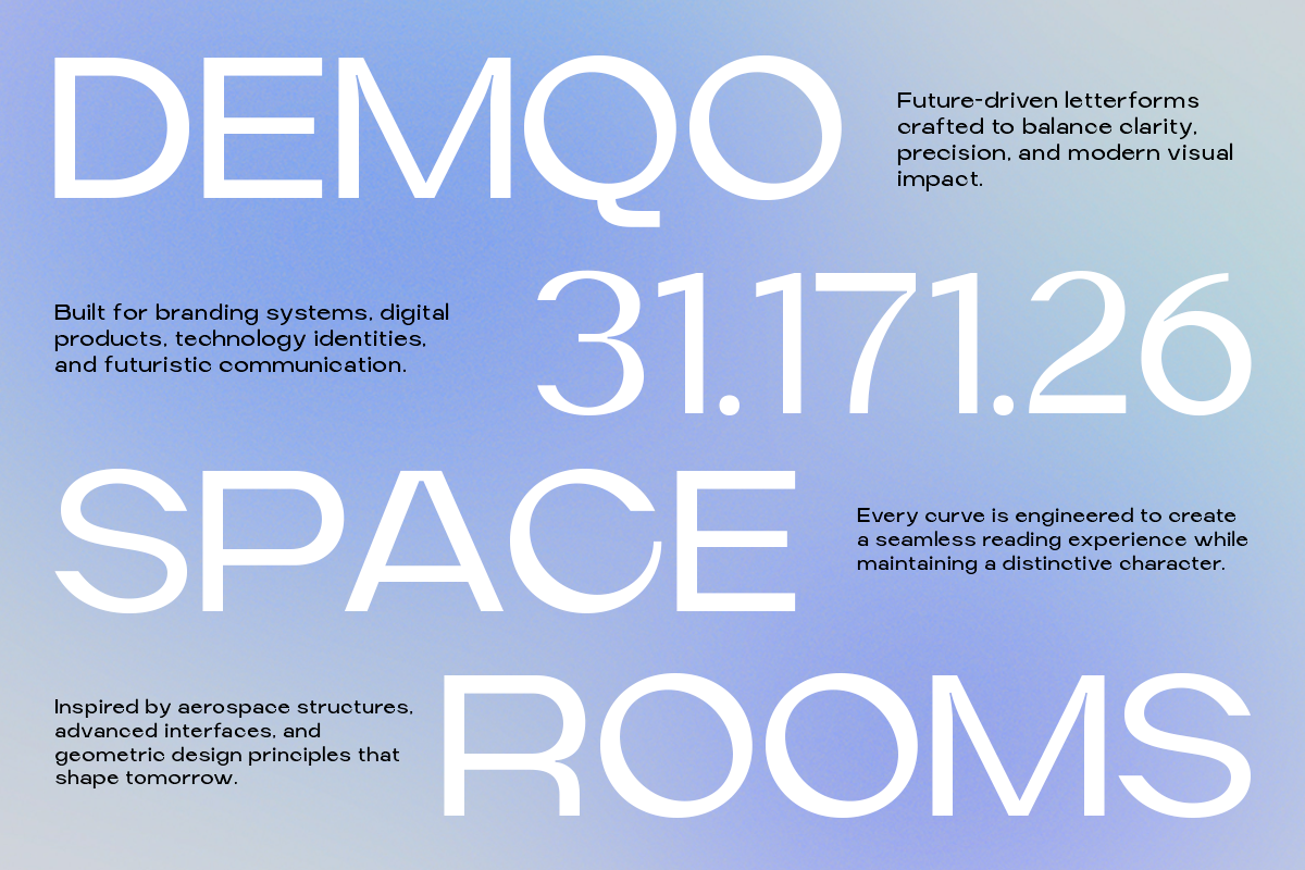 Madeqo – A Modern Futuristic Display, a Sans Serif Font by roomspace creative lab (Photo 3 of 10)