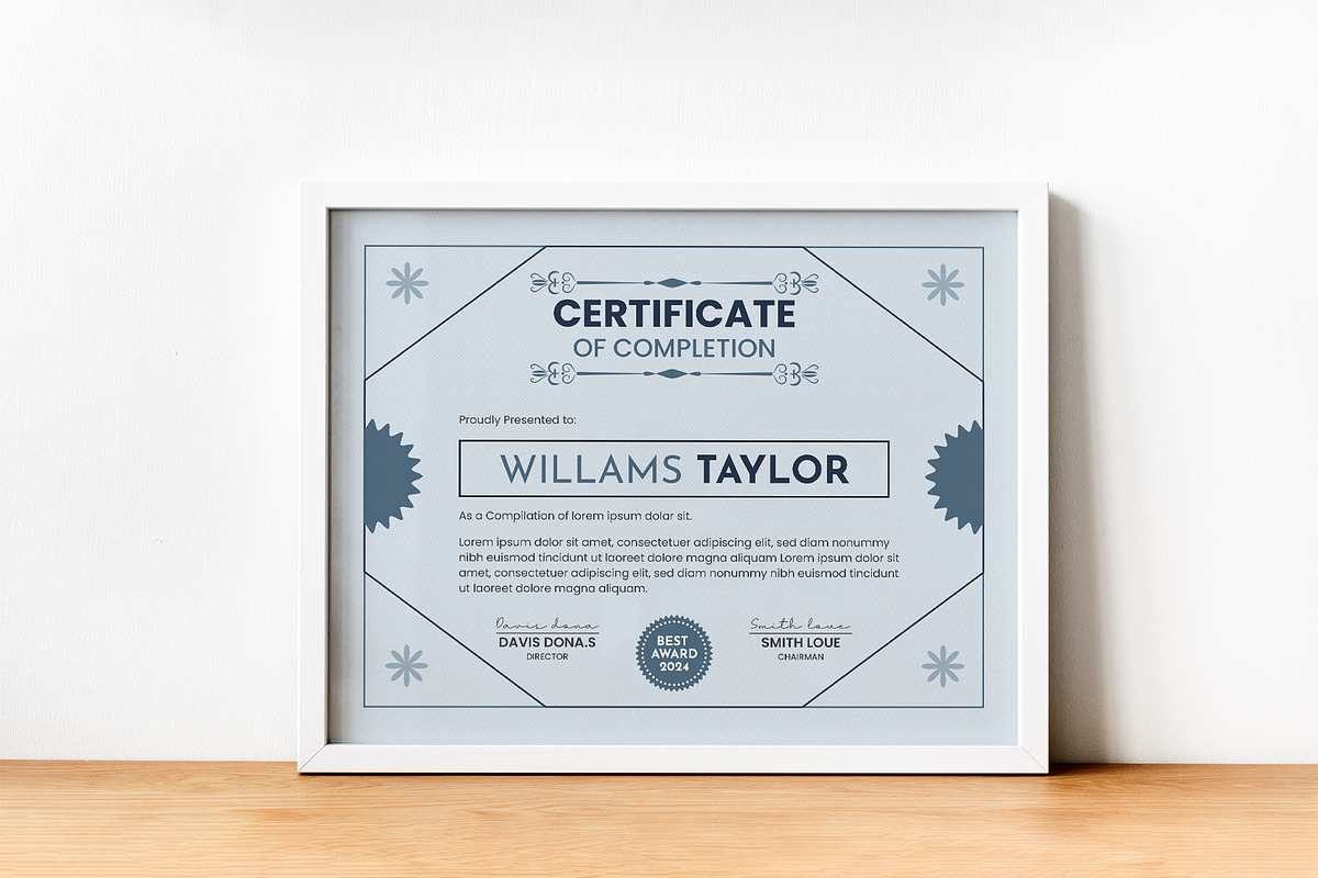 Certificate Of Achievement Design, a Stationery Template by MRI STUDIO (Photo 7 of 12)