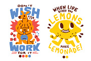 Funny cartoon character with quotes., an Animal Illustration by monkik (Thumbnail 4 of 8)