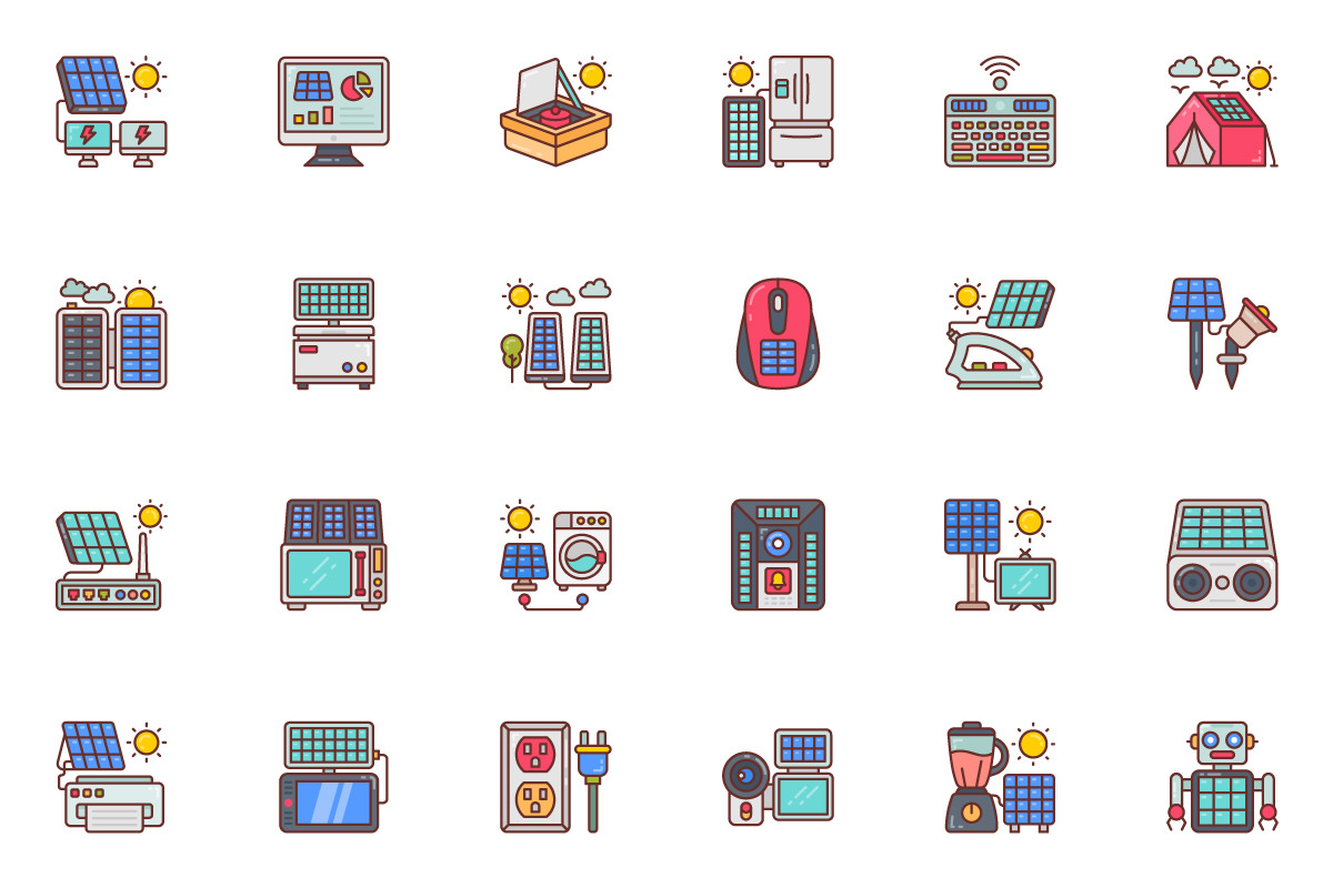 Solar Energy Icons, a Duotone Icon by vectorstank (Photo 5 of 6)