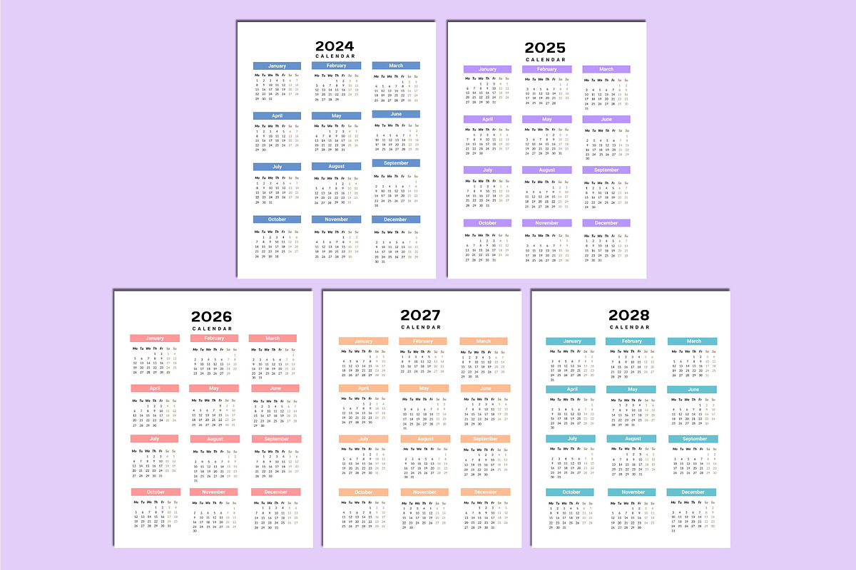 5 Year Monthly Planner 2024-2028 KDP, a Stationery Template by Shumaya (Photo 2 of 6)