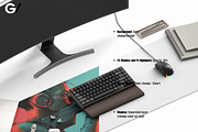 Desk mat mockup 6 PSD fully editable, a Merchandise Mockup by GraphicVil (Thumbnail 2 of 9)