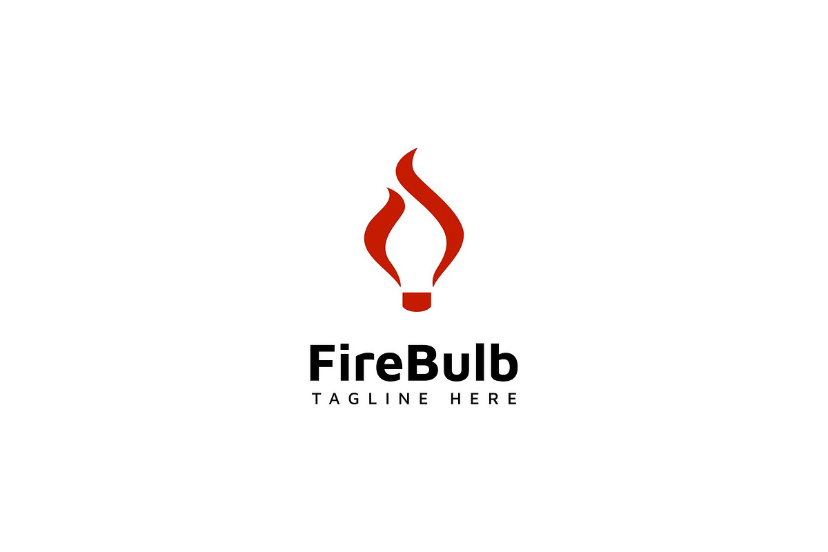 Fire lightbulb negative space logo, a Branding & Logo Template by Riaper
