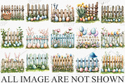 Easter Spring Fence Clipart PNG, an Illustration by Canvas Craft (Thumbnail 3 of 7)