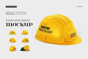 Construction Safety Helmet Mockup, a Hat Mockup by Country4k