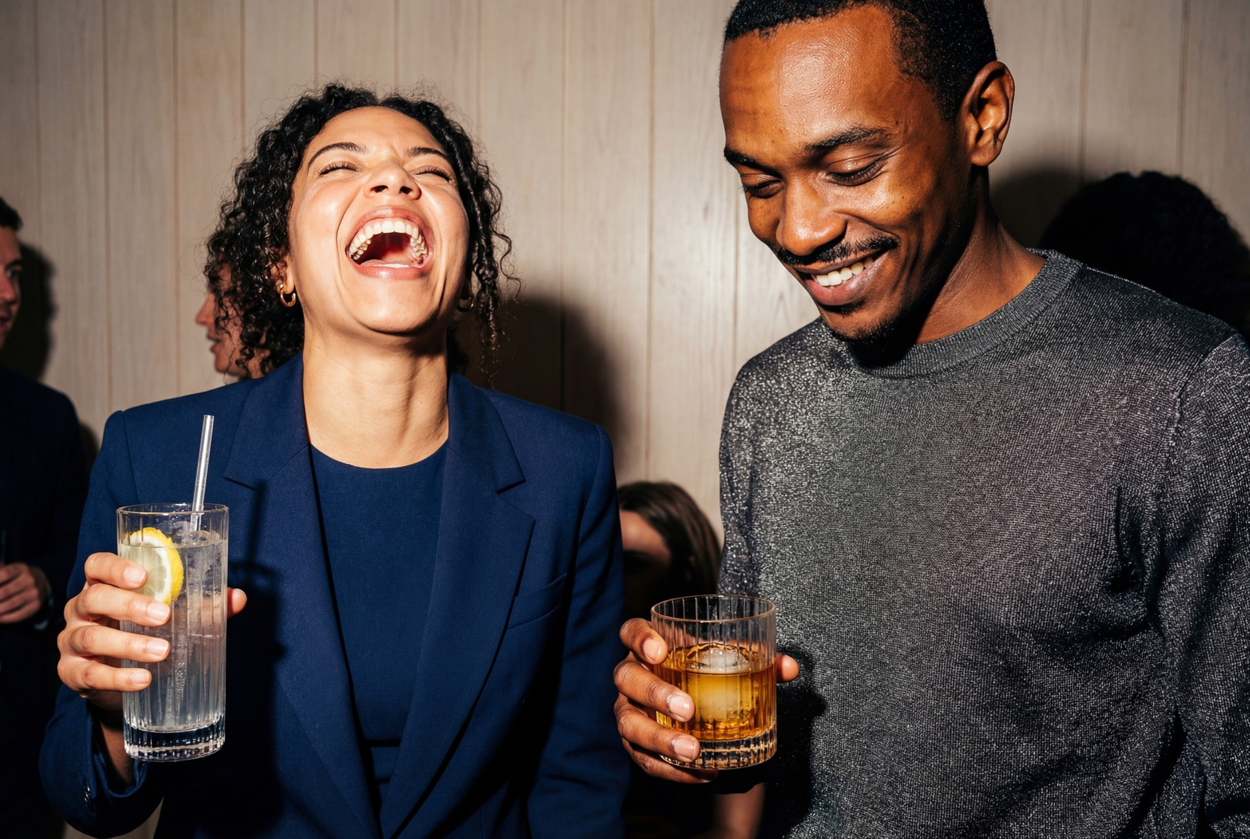 Joyful Colleagues Enjoying Cocktails, a Person Photo by Virgo Studio