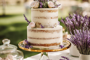 Lavender adorned two tiered naked ca, a Photo by Pixeness Studio