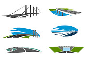 Bridge icons, modern road highway, a Transportation Illustration by Vector Tradition (Thumbnail 3 of 3)