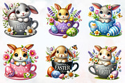 Easter bunny clipart bundle, Easter, an Illustration by RobertsArt (Thumbnail 7 of 7)