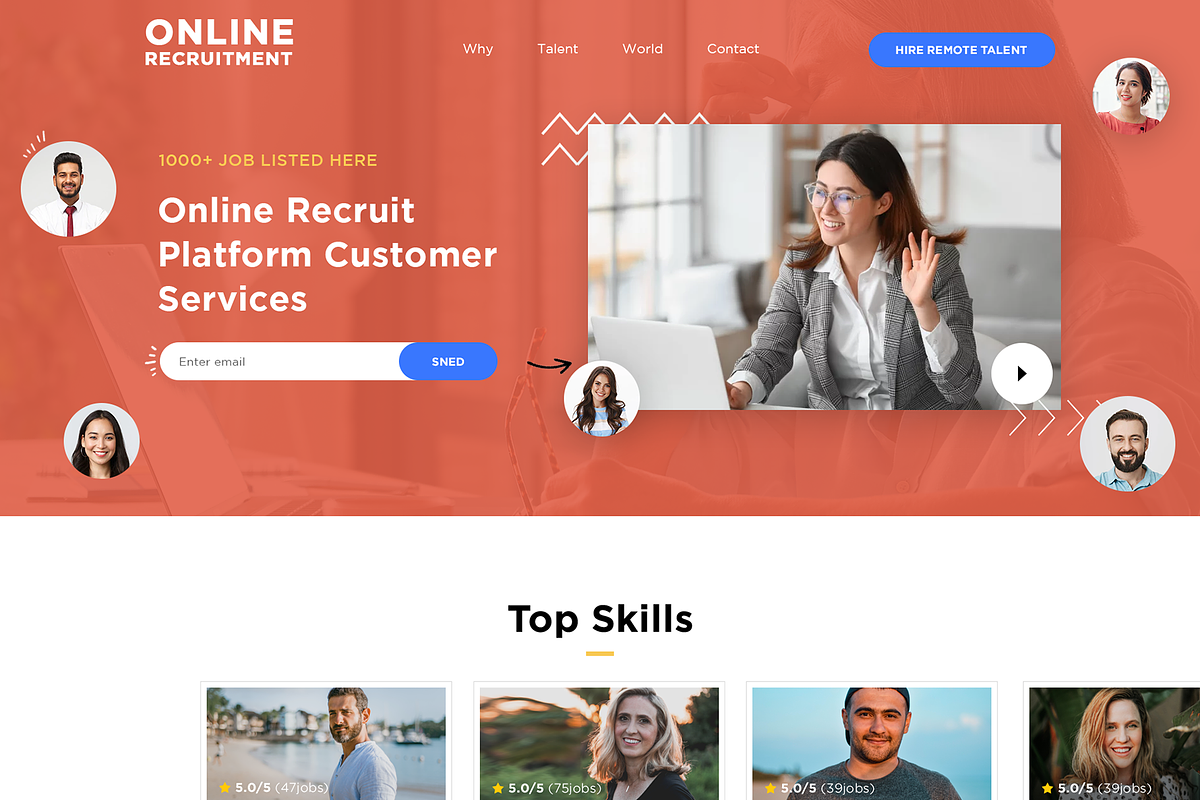Online Recruitment Website, a Landing Page Template by simplywebs (Photo 1 of 2)