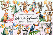 Cute Safari Party Animal Watercolor, a Graphic by CitraGraphics (Thumbnail 1 of 4)