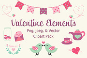 Valentines Day Vector Clip Art Set, an Illustration by Digital Sugar (Thumbnail 1 of 4)