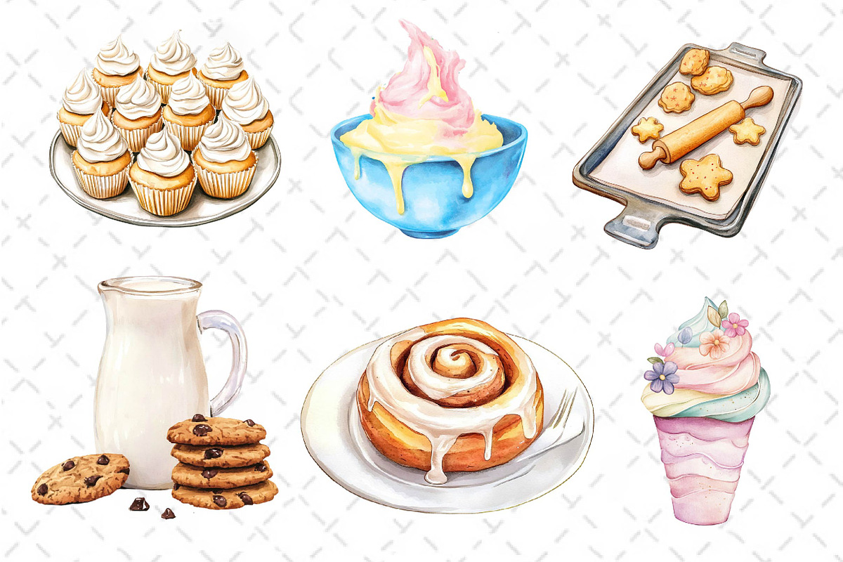 Vintage Baking Sublimation Clipart, an Illustration by Dream Creation (Photo 3 of 6)