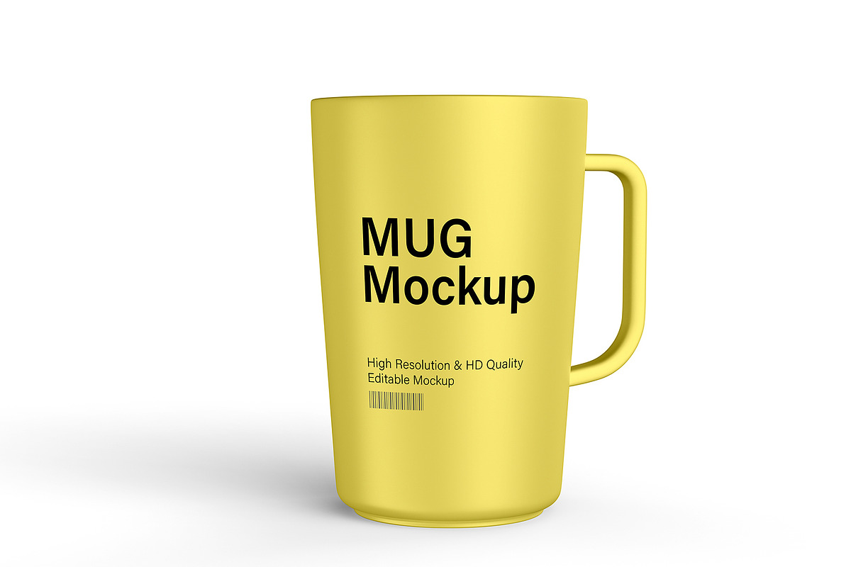 Yellow Glossy Mug Mockup With Handle, a Product Mockup by graphypix (Photo 1 of 4)