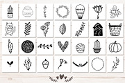 100 hand drawn elements, an Illustration by Cozy pattern shop (Thumbnail 5 of 7)