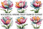 Whimsical Spring Tulip Flower Clipar, an Illustration by OK Design (Thumbnail 2 of 6)