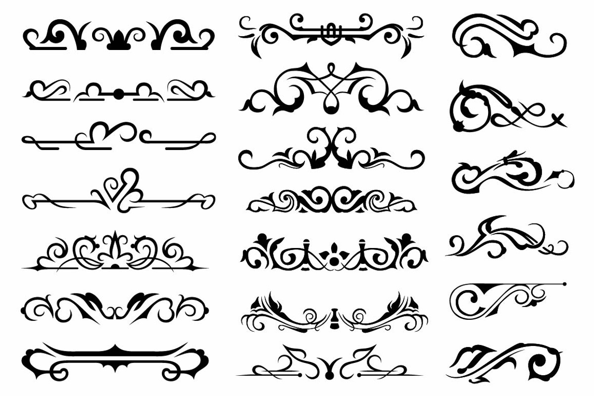 Vector set ornaments 14, a Pattern Graphic by LineworkStock