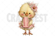 Whimsical Summer Chick Clipart, an Illustration by Craft Nest (Thumbnail 10 of 12)
