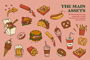 Fast Food Illustration Assets, a Food Illustration by ARQAM Studio (Thumbnail 2 of 9)