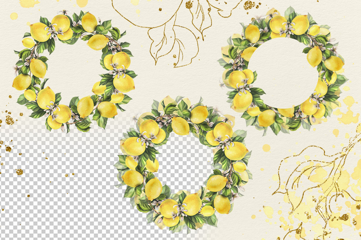 Lemons sunny watercolor clipart, a Food Illustration by NATASHA CHU (Photo 10 of 23)