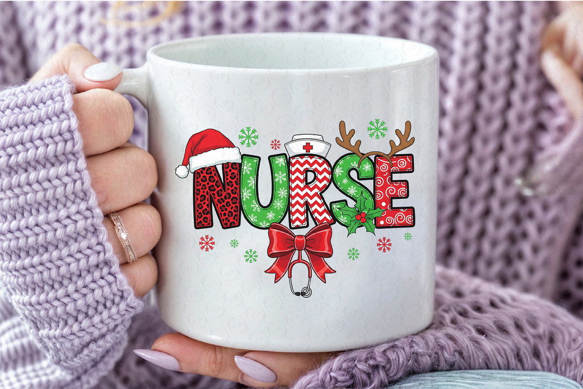 Christmas Nurse Sweatshirt PNG, an Illustration by Craft Nest (Photo 3 of 6)