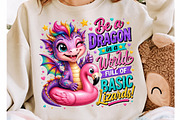 Rainbow Dragon Flamingo Float, a Seasonal Illustration by Craft Nest (Thumbnail 4 of 6)
