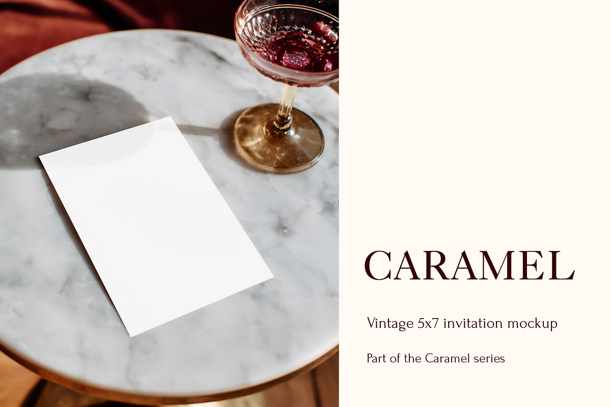 Marble Vintage 5x7 Invitation Mockup, a Product Mockup by Serenefeeling (Photo 1 of 6)