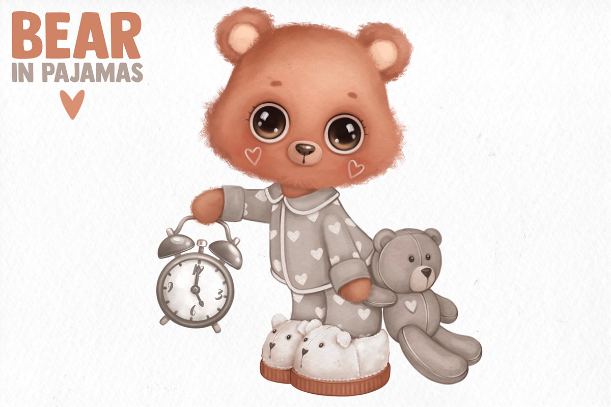 Bear in pajamas, an Animal Illustration by designs.svkl (Photo 5 of 6)
