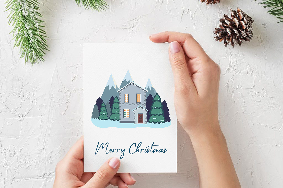 Christmas Village Houses Clipart, an Illustration by DysenkaArt (Photo 4 of 5)