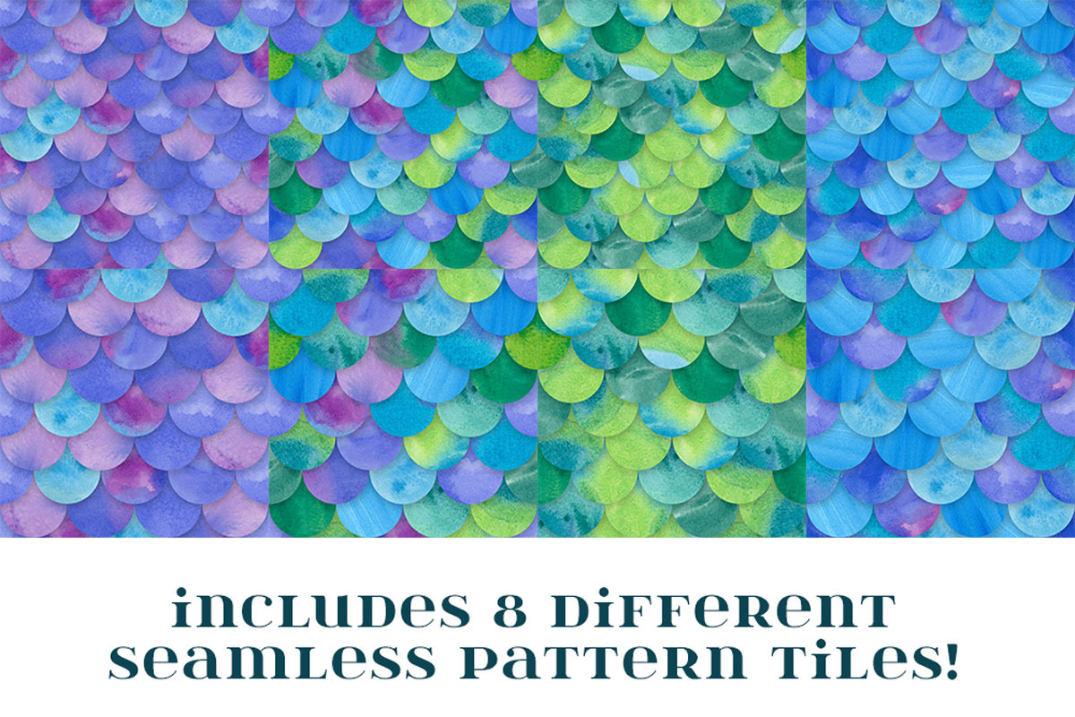 Mermaid Scales Seamless Pattern, a Pattern Graphic by MyNatureGraphics (Photo 2 of 2)