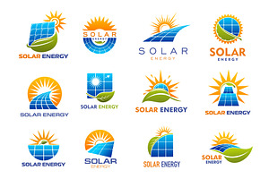 Solar energy technology icons, a Technology Illustration by Vector Tradition