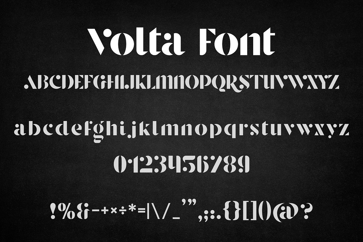 Volta - Luxury Elegant Stencil Font, a Serif Font by OWPictures (Photo 10 of 10)