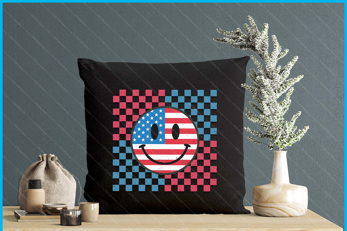Holiday Groovy USA Smile SVG PNG, an Object Graphic by Creativeusart (Photo 4 of 4)