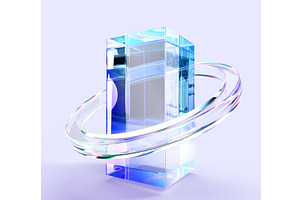 3d Crystal Light Holographic Block