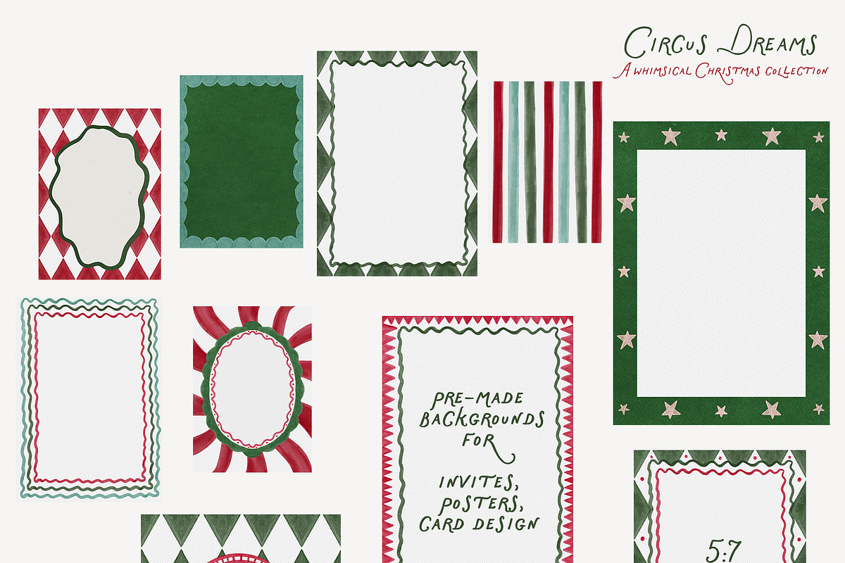 Christmas Circus Cliparts & Frames, an Object Graphic by Essentially Nomadic (Photo 9 of 9)