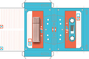 Mix Tape paperfoldable Gift Box, an Illustration by _//_//\/\_//_//\/\ (Thumbnail 1 of 2)